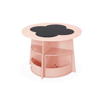 Mesa sweeek com ardósia + 4 cadeiras com arrumação para crianças | rosa - 1