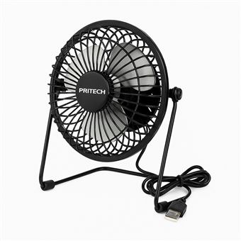Ventoinha de Secretária PRITECH PBP-902 | Silenciosa | Ligação com cabo USB - Preto - 1