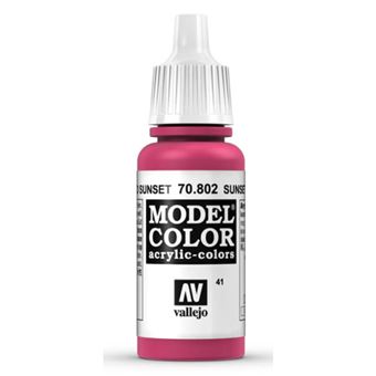 Tinta Acrílica Fosca Vallejo Model Color | 17 ml | 802 Rojo Sunset - 1