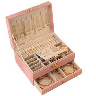 Caixa de Jóias SZSMART SPSN2 | 2 Níveis | Rosa - 1