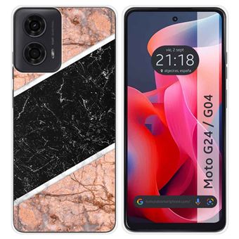 Capa de Silicone Tumundosmartphone para Motorola Moto G04 / G24 | Desenhos Mármore 07 - 1