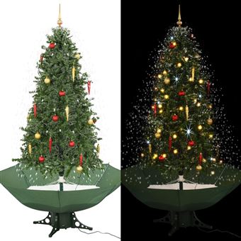 Árvore de Natal com Neve vidaXL | Base Formato Guarda-chuva | 190cm | Verde - 1