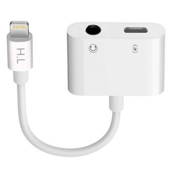 Adaptador Avizar Áudio e Carga Lightning para Lightning Conector de 3,5 Mm de 12 Cm - Branco - 1
