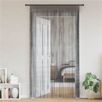 Cortinas de fios vidaXL | 2 Peças | 100x250 cm | antracite - 1