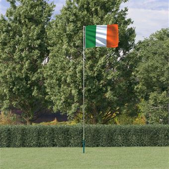 vidaXL Bandeira da Irlanda e mastro 5,55 m alumínio - 1