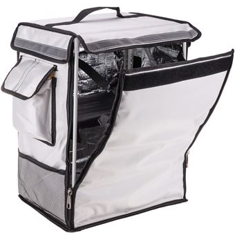 Mochila Isotérmica PrimeMatik | 35 x 49 x 25 cm | Branco | Para Churrascos e Entrega de Pedidos de Comida em Motocicleta ou Bicicleta - 1