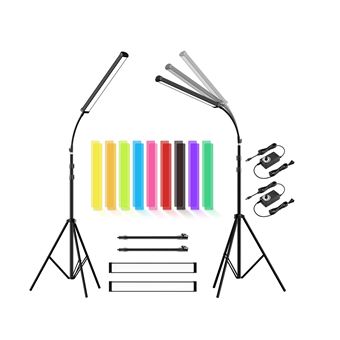 Kit Barras de luz LED F+ |Iluminador com Tripé + Filtros de Cor - 1