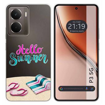 Capa Tumundosmartphone de silicone transparente para Realme P3 5G design de verão com desenhos animados - 1