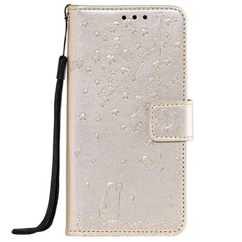 Capa Magunivers PU Flor Dourado para Huawei Y7 2019