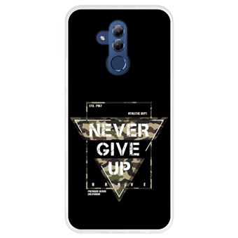 Capa Hapdey Para Huawei Mate 20 Lite Design Textura de Camuflagem Nunca Desista Capa de Silicone Flexível Em TPU - Transparente - 1