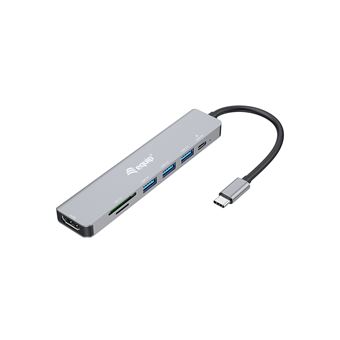 Base & Duplicador de Portas Equip 133494 Adaptador multifuncional USB-C 7 em 1, HDMI 4K/60Hz, USB 3.2 Gen1 x 3 , TF/MICRO SD, 100W USB PD | Prateado - 1
