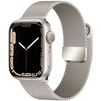 Bracelete malha em aço milanesa Antiimpacto para Apple Watch Series 9 45mm | Starlight - 1