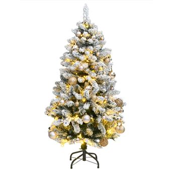 Árvore Natal artificial articulada vidaXL com 150 luzes LED + bolas 150cm - 1