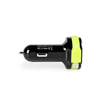 Carregador de Carro Sweex | 3 saídas USB 6A | Cabo plano 26 cm | Preta - 1