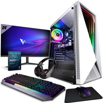 Computador Gaming Vibox III-112 PC - 24"" Pacote de monitores - 8 Core Intel i7 10700F Processador 4.8GHz - Nvidia RTX 4070 12GB - 32GB RAM - 1TB NVMe M.2 SSD - 700W PSU - Windows 11 - WiFi - 1
