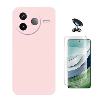 Kit Película Protectora de Hydrogel Frente + Capa Proteção Silicone + Suporte Magnético GIFT4ME para Xiaomi Poco F7 Ultra | Rosa - 1