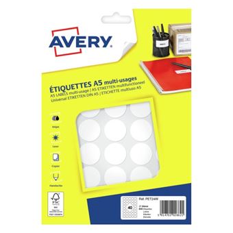 Etiqueta Autocolante Avery PET24W | Branco - 1