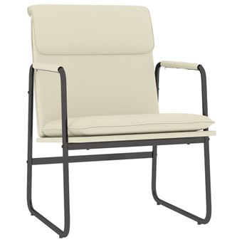 Cadeira lounge vidaXL | 55x64x80 cm | couro artificial cor creme - 1