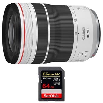 Canon RF 70-200mm f/4L IS USM + 1 SanDisk 64GB Extreme PRO UHS-II SDXC 300 MB/s + PDF 15 Técnicas para Melhorar as suas Fotografias - 1