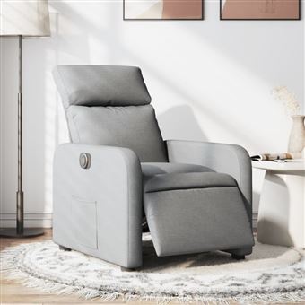 Poltrona reclinável elétrica vidaXL | tecido cinzento-claro - 1