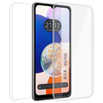 Capa Tumundosmartphone Dupla Transparente Pc + TPU Corpo Inteiro 360 Para Samsung Galaxy A14 4G / 5G - 1