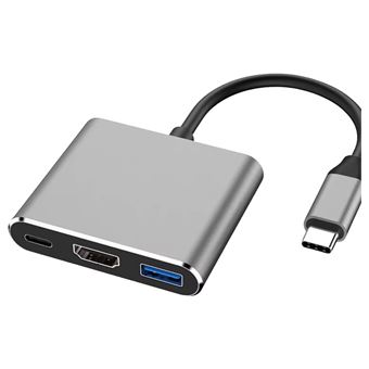 Hub USB-C 3 em 1 V-REEL com HDMI, PD, USB - Cinza - V-REEL compatível V-REEL com MacBook/PC | QT25 - 1