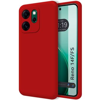 Capa Tumundosmartphone de silicone líquido ultramacio para Oppo Reno 14 FS / 14FS 5G | vermelha - 1