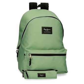 Mochila Escolar Pepe Jeans Com Estojo Aris Colorful Verde Água - 1
