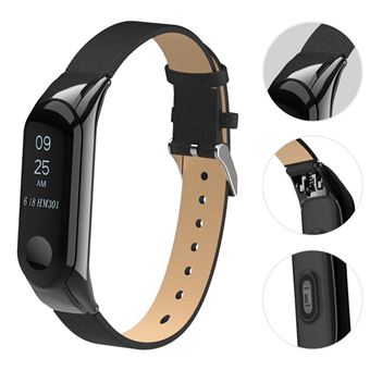 Pulseira Magunivers para Xiaomi Mi Smart Band 4 de Couro Genuíno Preto - 1