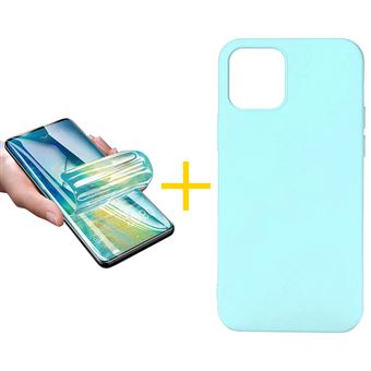 Pack 1 x Película de Hidrogel + Capa Accetel Apple iphone 11 Pro Max | Silicone Líquido - Verde-Água - 1