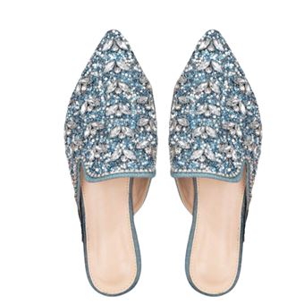 Sapato Mule com Pedraria | Azul | Tamanho 36 - 1