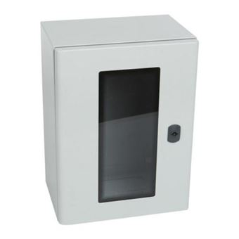 Caixa para Quadros Elétricos Legrand Atlantic IP66 Metal Enclosure with Glass Door 400mm x 300mm x 200mm | Cinzento - 1