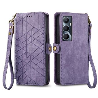Capa ZURSANA para Realme C65 | Flip | Pele PU | Porta-cartões | Violeta - 1