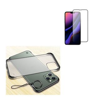 Kit Película de Vidro 5D Full Cover e Capa Naked Bumper Phonecare para iPhone 11 Pro Max - Preto / Transparente - 1