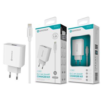 Carregador NOVOTECK C-002L com Cabo para iPhone 2.4A / 1USB | 1 m 22 - Branco - 1