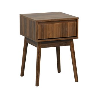 Mesa de cabeceira sweeek decor madeira 1 gaveta | Madeira de nogueira - 1