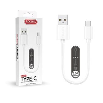 Cabo 30cm Accetel CU307 para Apple iPhone 17 Air | 60W USB - Type-C Branco - 1
