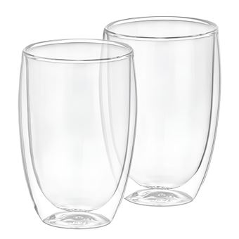 Lote 2 Copos Cheffinger | 350ml | Parede Dupla | em Vidro Borosilicato | Transparente - 1