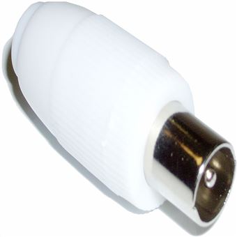 Conetor Coaxial Macho de TV BeMatik para Cabo de Antena em Plástico Linha Reta - 1