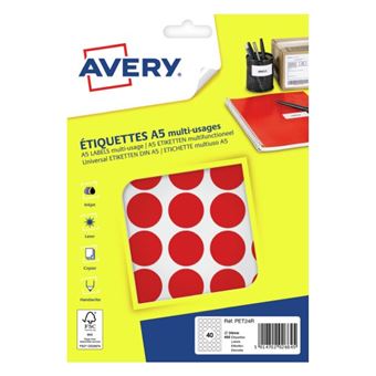 Etiqueta Autocolante Avery PET24R | Vermelho - 1