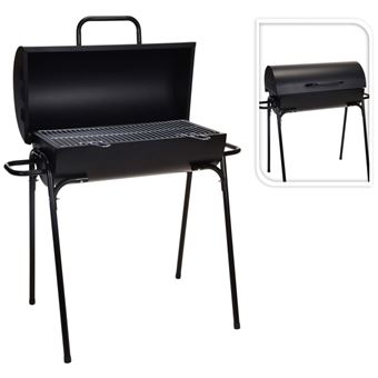 Barbecue Cilíndrico a Carvão ProGarden | 33 cm de Diâmetro - Preto - 1