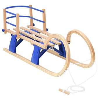 Trenó vidaXL dobrável com encosto 110 cm contraplacado - 1