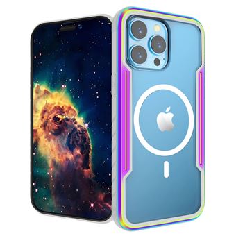 Capa de Silicone Nizzoe com MagSafe para iPhone 15 ? Transparente Borda colorida - 1