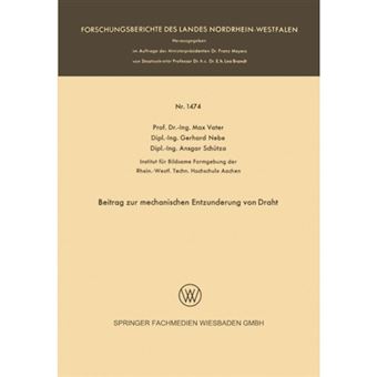 Beitrag Zur Mechanischen Entzunderung Von Draht - Paperback / softback - 1965 - 1