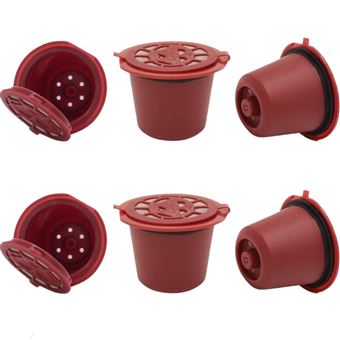 Pack 6 Cápsulas reutilizáveis Antiimpacto para Nespresso Citiz | Vermelho - 1