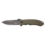 Faca Assistida Third K2778Tns Punho de Camelo G10 7Cr17Mov de Chapa de Aço Banhado em Titânio Grey Gun de 9 5 cm com Serra