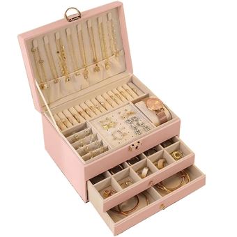 Caixa de Jóias SZSMART SPSN2 | 3 Níveis | Rosa - 1