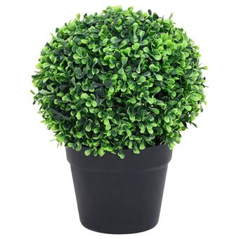Plantas Bolas de Buxo Artificiais vidaXL com Vasos | 2 Peças | 27 cm | verde - 1