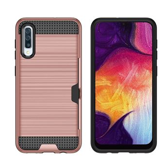 Capa Magunivers para Samsung Galaxy A50 e TPU Híbrido com Slot para Cartão Ouro Rosa