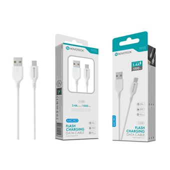 Cabo de Dados e Carregamento Micro Usb Novoteck S-040 | 3.4A | 1 m - 1